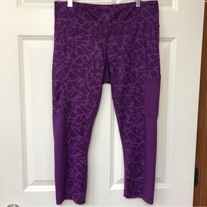 Columbia Crop Leggings Purple Printed Medium